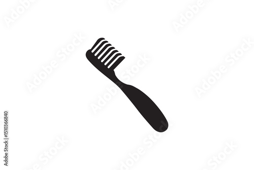 A black-and-white tooth  brush  bag against a white background in a straightforward and inconspicuous vector silhouette