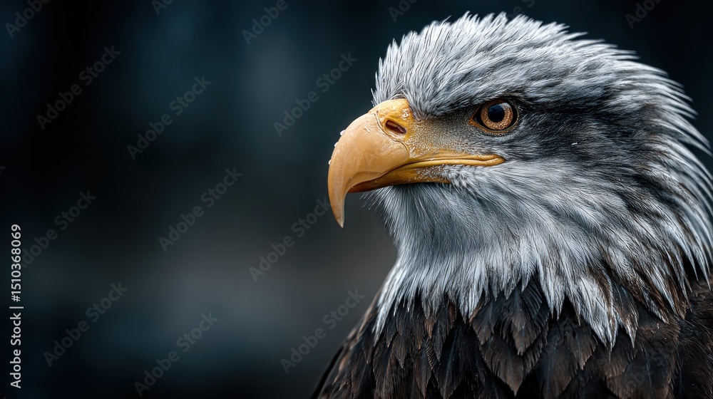 Obraz premium Majestic Bald Eagle Portrait Showing Power and Focus in Sharp Detail