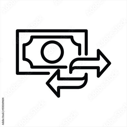 money exchange simple line icon