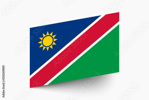 Flag of Namibia. Namibia flag official colors tilted icon digital vector illustration design. Free Download Flag of Namibia. Namibia flag official colors tilted icon digital vector illustration design. - GFXLoad