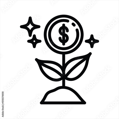 Money Growth Investment simple line icon