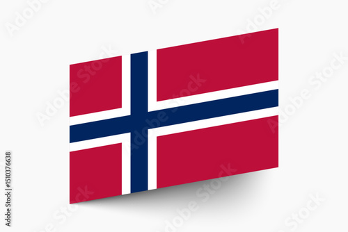 Flag of Norway. Norway flag official colors tilted icon digital vector illustration design.