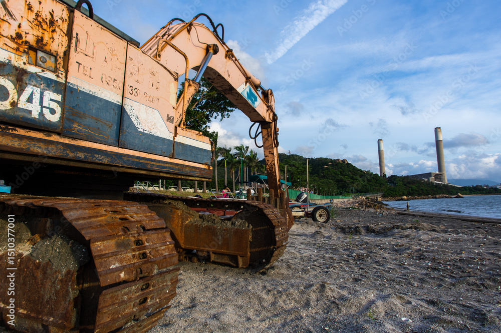 Fototapeta premium Beachside Excavation