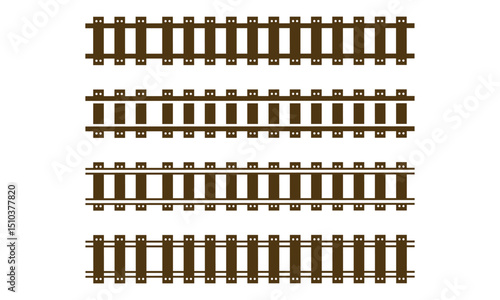 Train tracks vector icon logo Design Template
