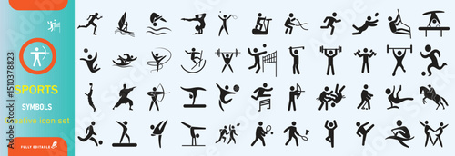 sportsmanship and sports icon set