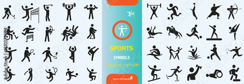 sportsmanship and sports icon set