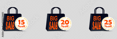 Shopping bag sale and discounts. Vector EPS10
