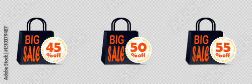 Shopping bag sale and discounts. Vector EPS10