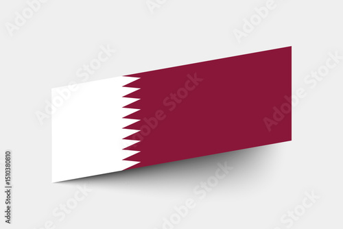 Flag of Qatar. Qatar flag official colors tilted icon digital vector illustration design.