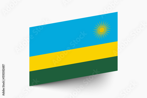 Flag of Rwanda. Rwanda flag official colors tilted icon digital vector illustration design.
