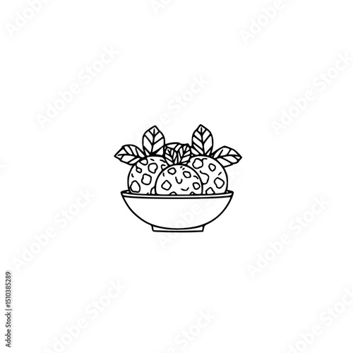 Meatball soup icon vector illustration