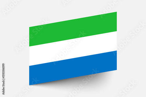 Flag of Sierra Leone. Sierra Leone flag official colors tilted icon digital vector illustration design.