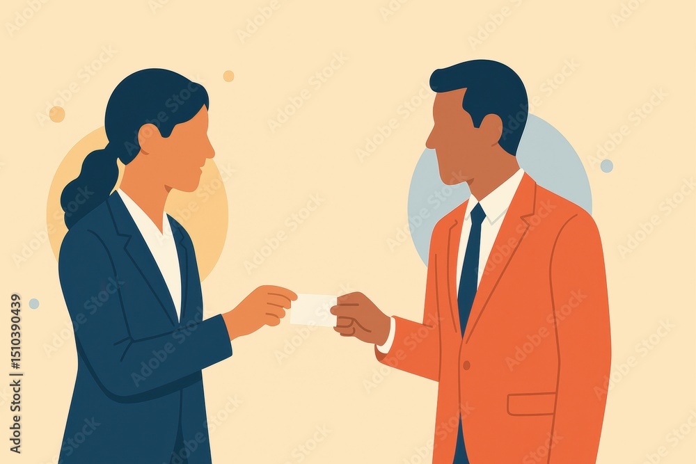 Professional Networking Interaction Between Business Partners in Modern Office Setting Professional Networking Interaction Between Business Partners in Modern Office Setting