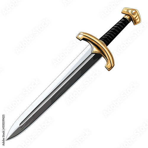 A Shining Sword with Gold Accents