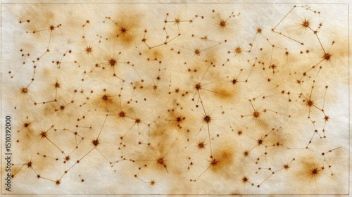 Antique Style Star Map with Brown Tones and Celestial Patterns
