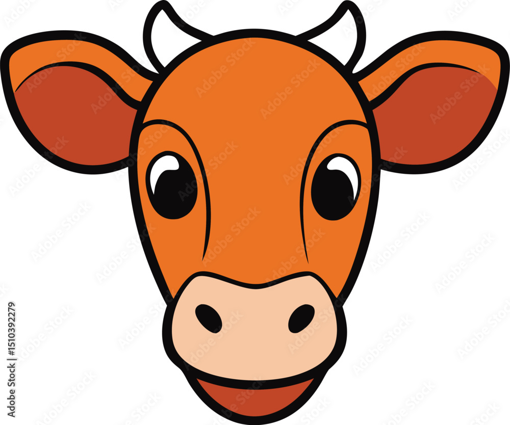 Fototapeta premium calf head icon clipart vector on transparent background