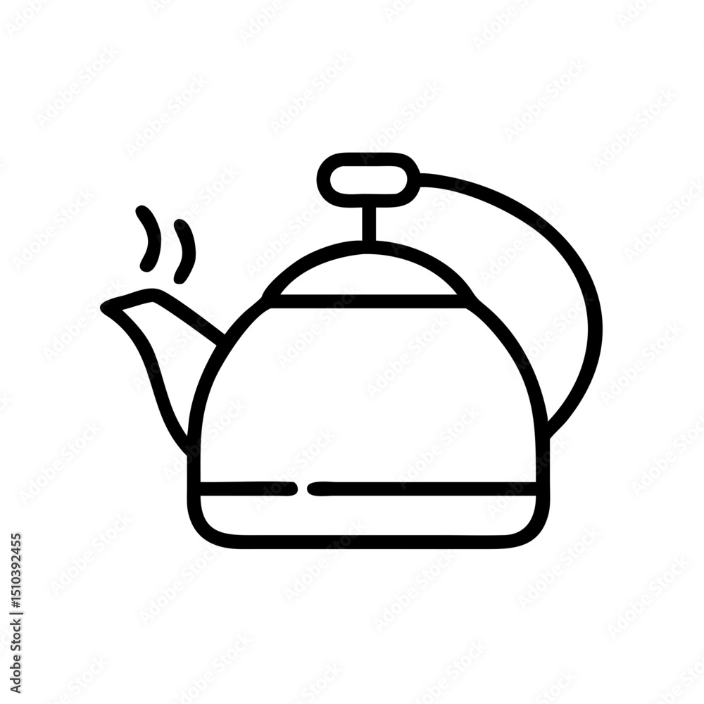 Obraz premium Simple kettle illustration in minimalistic style, concept of kitchen appliances, vector 