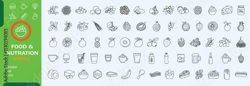 Food and nutration icon set