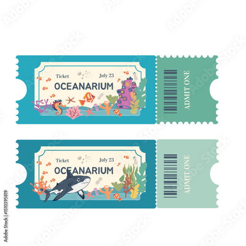 Oceanarium ticket. Admit one ticket,Ticket forchildren with shark, seaweeds,jellyfish,Aquarium ticket
