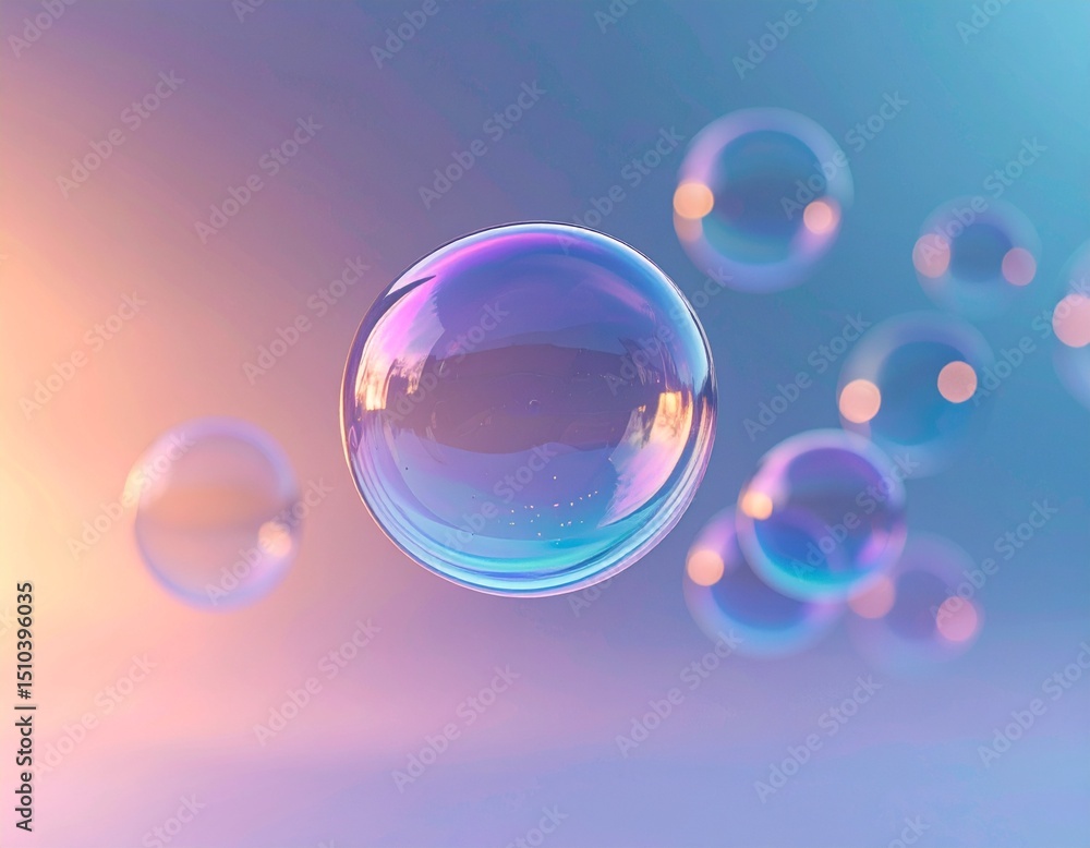 虹色のグラデーションに泡が飛んでいる 虹色のグラデーションに泡が飛んでいる