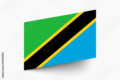 Flag of Tanzania. Tanzania flag official colors tilted icon digital vector illustration design.
