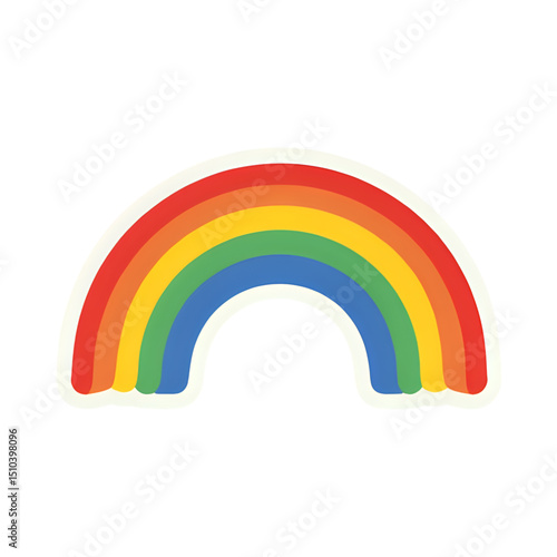 Rainbow vector illustration with vibrant colors for design and decoration needs on transparent background