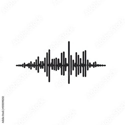 Sound wave vector graphic illustration for audio frequency and music design on transparent background