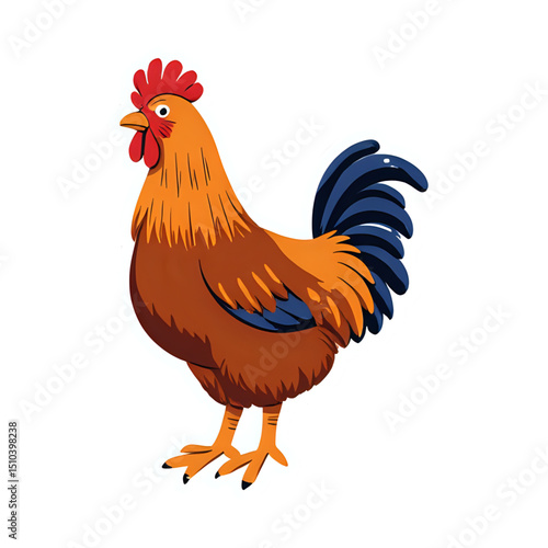 Illustration of a rooster clip art vector image farm animal poultry fowl bird on transparent background