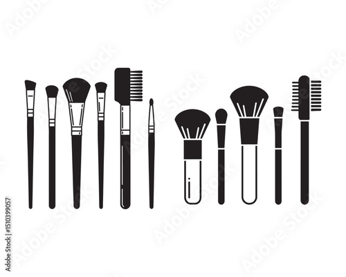 Makeup Brush Set Icons