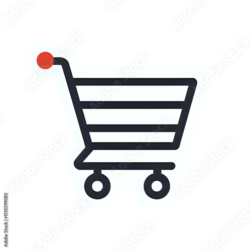 Shopping cart icon vector illustration for online shop and e commerce design on transparent background