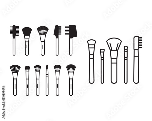 Makeup Brush Set Icons