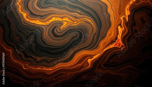 Swirling patterns with earth tones and ember highlights abstract texture