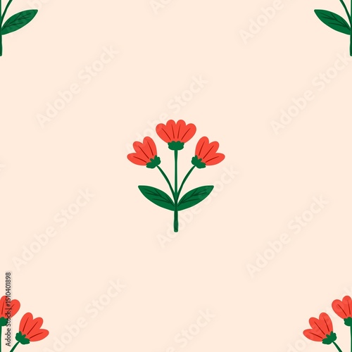 Seamless watercolour and unique floral pattern background for covers, notes, banner. Soft backgrounds colour. Watercolour art work. Flower stalk. Colourful flower.