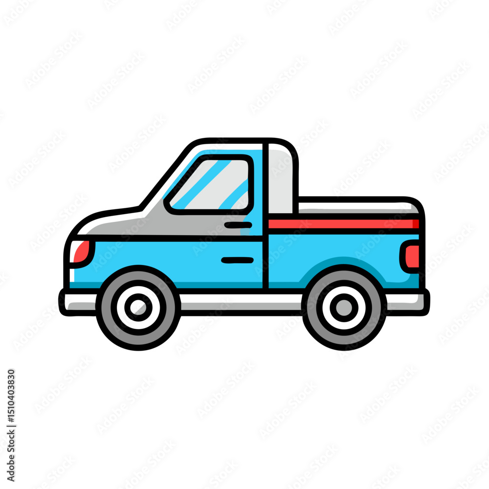 Pickup truck icon for transportation or delivery. Pickup truck icon for transportation or delivery.