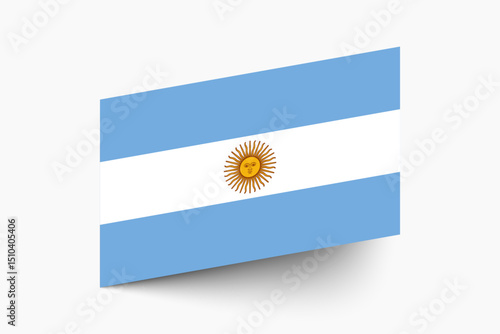 Flag of Argentina. Argentina flag official colors tilted icon digital vector illustration design.