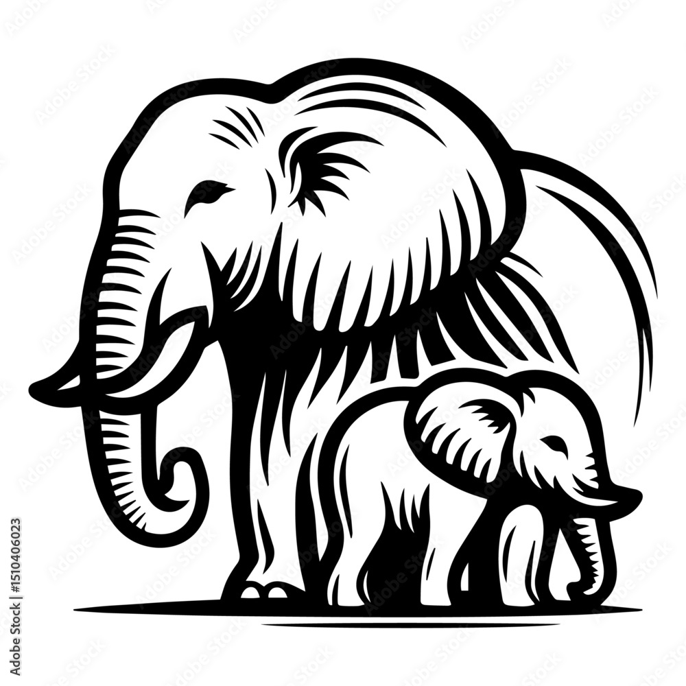 Fototapeta premium elephant vector illustration