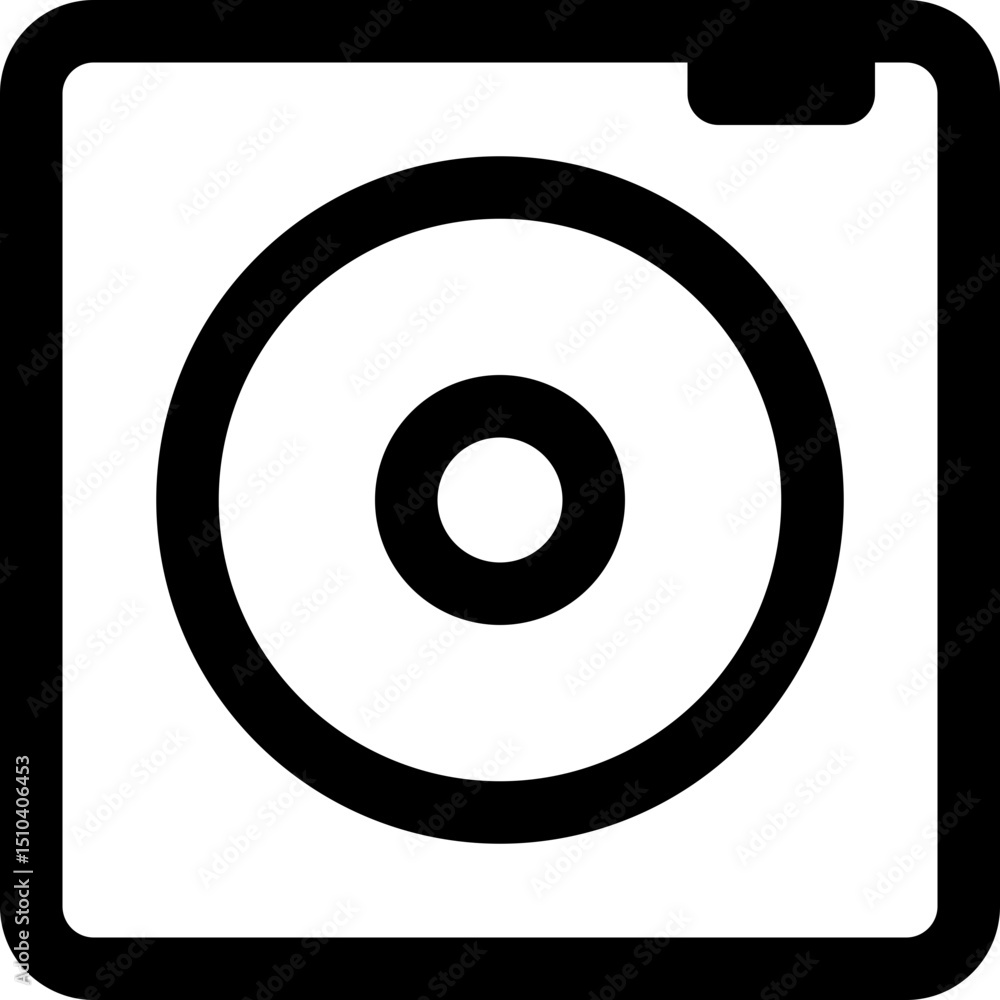 Music Player Button Icon - Simple Flat Icon Outlined Music Player Button Icon - Simple Flat Icon Outlined