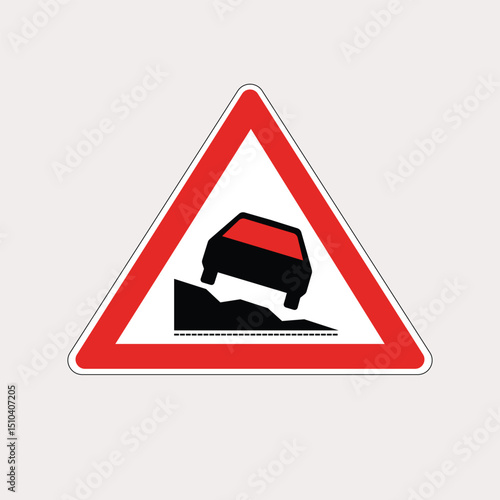  road warning sign icon suitable for driving safety content, road hazard awareness, traffic education visuals, and transportation infographics