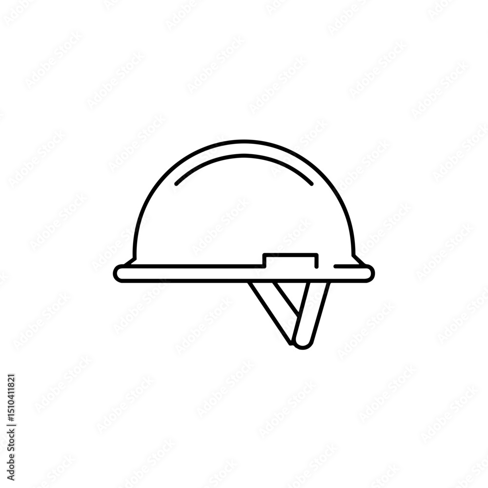 Construction helmet icon, simple design, black and white, minimalist style Construction helmet icon, simple design, black and white, minimalist style