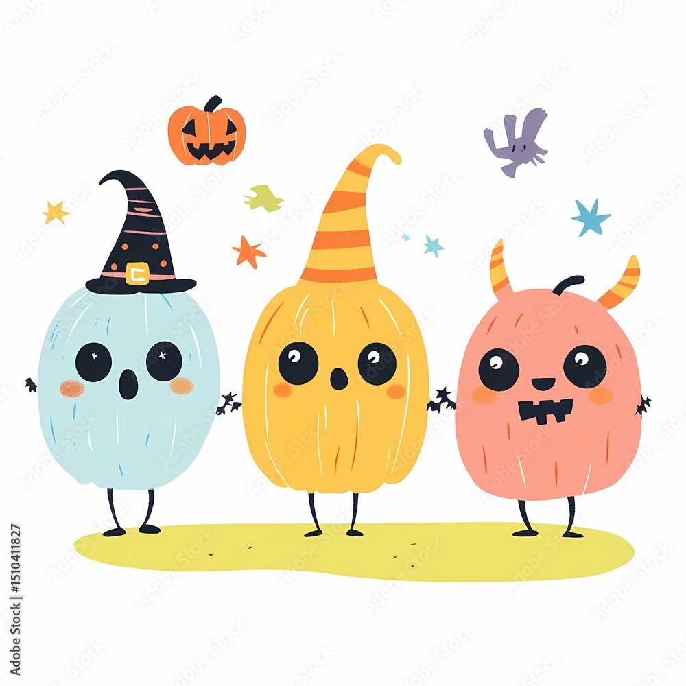 Obraz premium Kawaii Halloween Candy Parade.