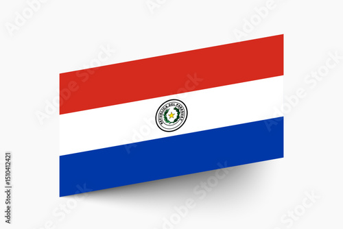 Flag of Paraguay. Paraguay flag official colors tilted icon digital vector illustration design.