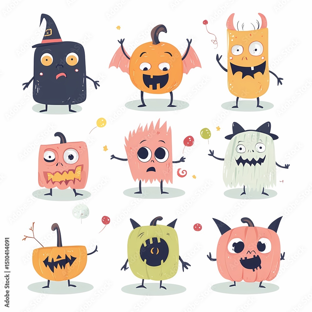 Obraz premium Kawaii Halloween Candy Parade.