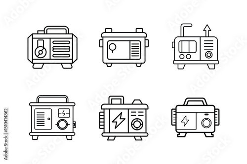 generator icon line art vector illustration