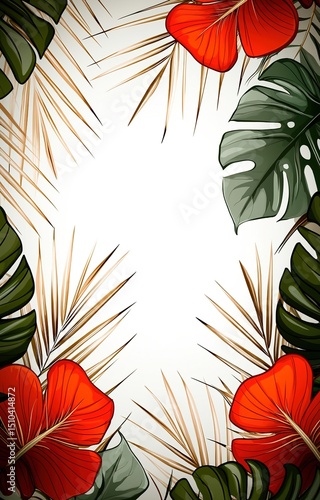 tropical flower frame