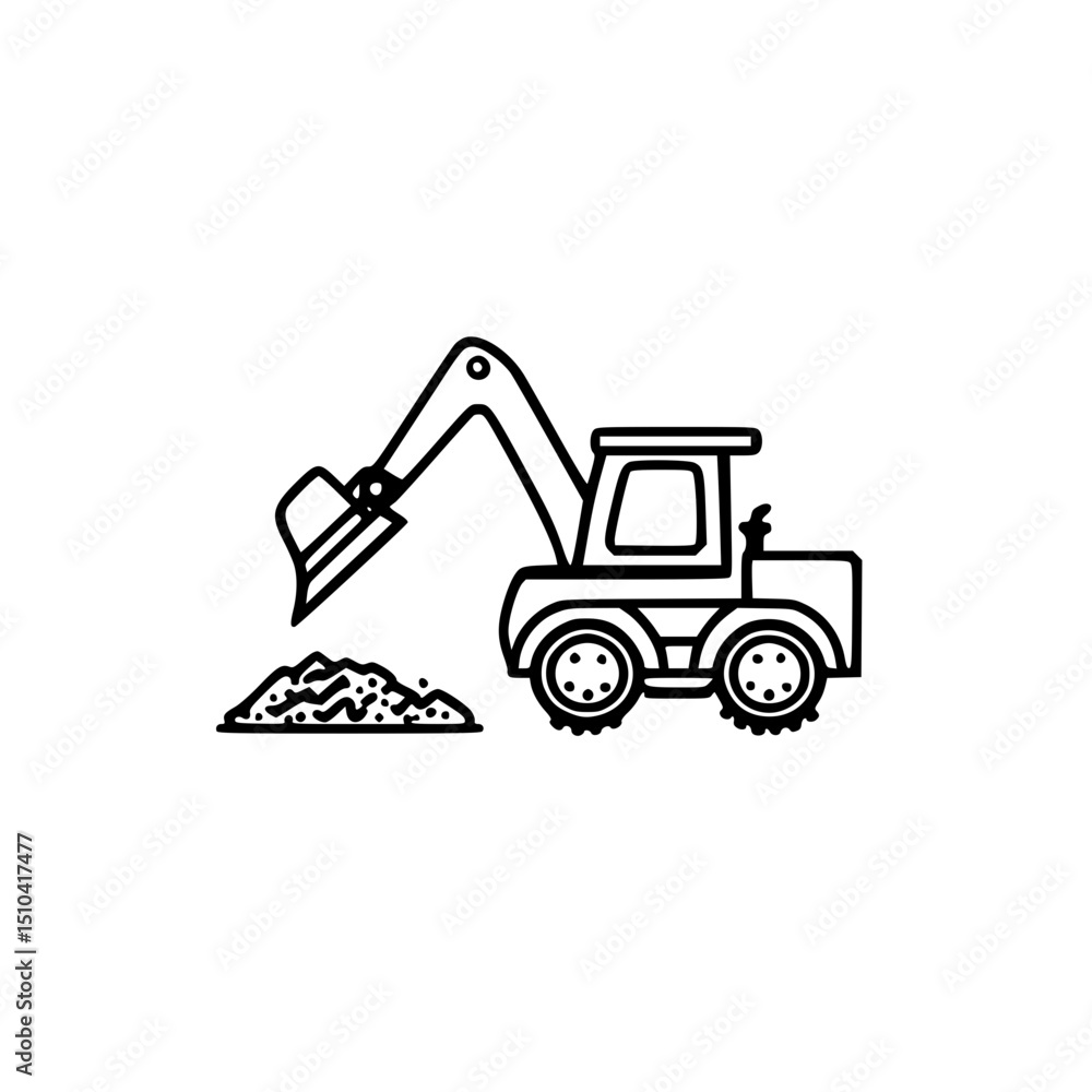 Naklejka premium tractor with a bucket