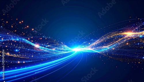 Abstract Light Trails and Particles Flowing