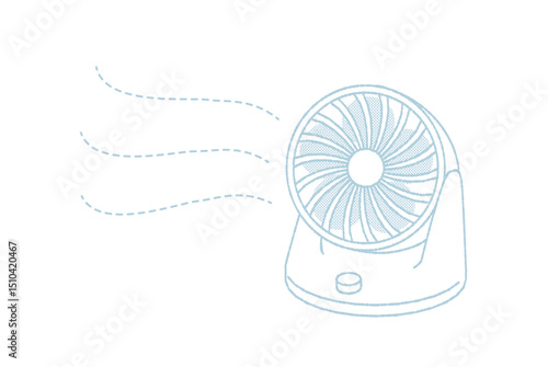 風が出ているサーキュレーターのベクターイラスト