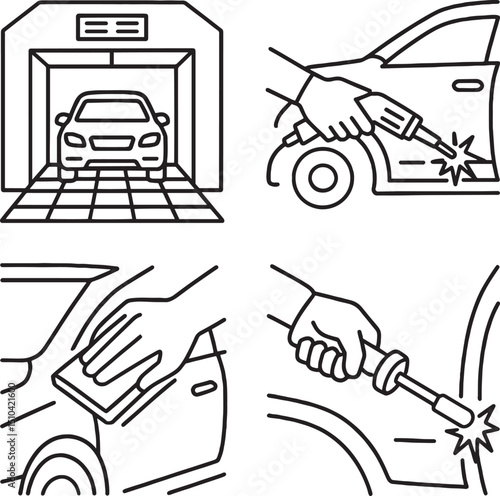 Set of Car Body Repair Service