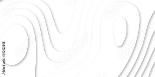 Abstract white paper cut shapes background with shadow and topography map concept texture. White papercut background 3d realistic design use for ads banner and advertising print design vector.