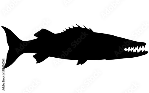 Silhouette vector of a fish predator.
